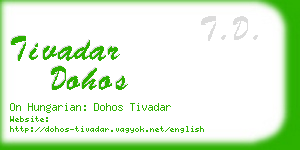 tivadar dohos business card